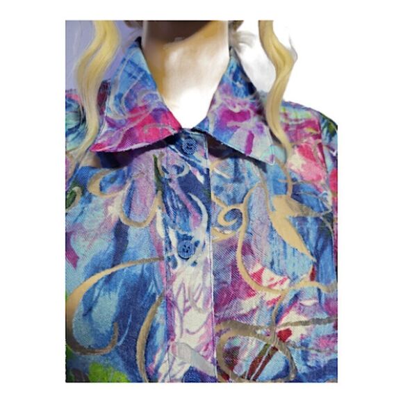 Vintage Alia oversize floral and transparent top - Picture 5 of 7